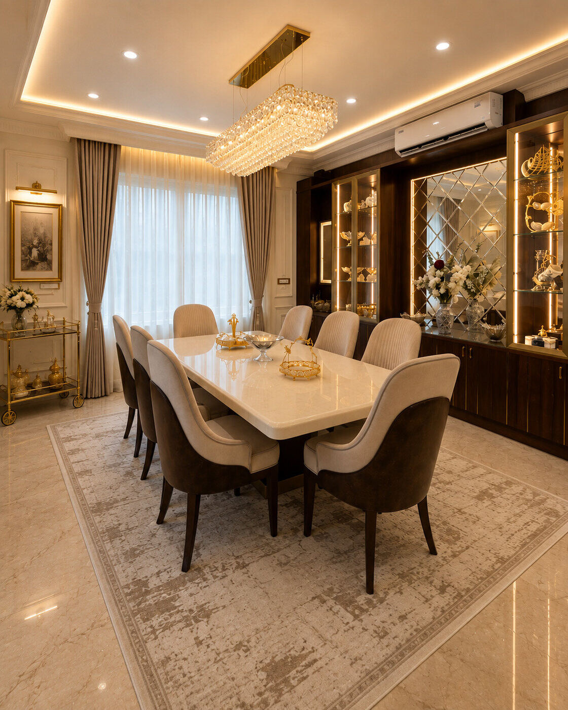 Dining room with display cabinetry INKA interior Bengaluru